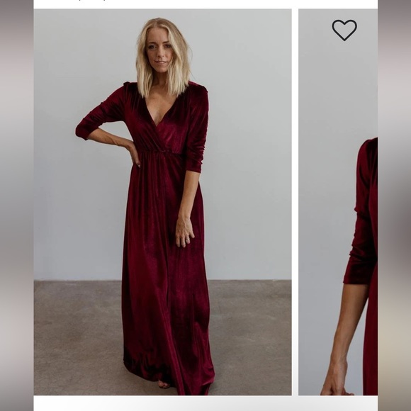 Baltic Born Sofia Velvet Maxi Dress- Mulberry, Small - Picture 5 of 5
